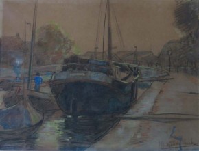 Beurtschip aan de kade van Brielle (ollectie Historisch Museum Den Briel; inv nr 3996)