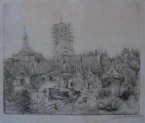 Gezicht op Brielle met de St. Catharijnekerk en stadhuis (Collectie Historisch Museum Den Briel; inv nr 4520)